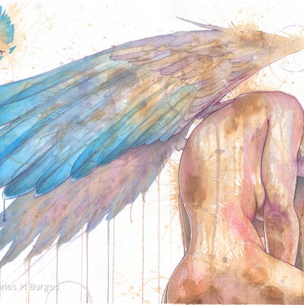 Carlos_M_Burgos.BlueFeathersSeries4_wings.of.promise.2013.tea.graphite.biro.on.paper.76cmx56cm.L1600